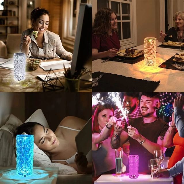 Crystal Table Lamp 16 Colors USB Rechargeable LED Room Decoration lamp