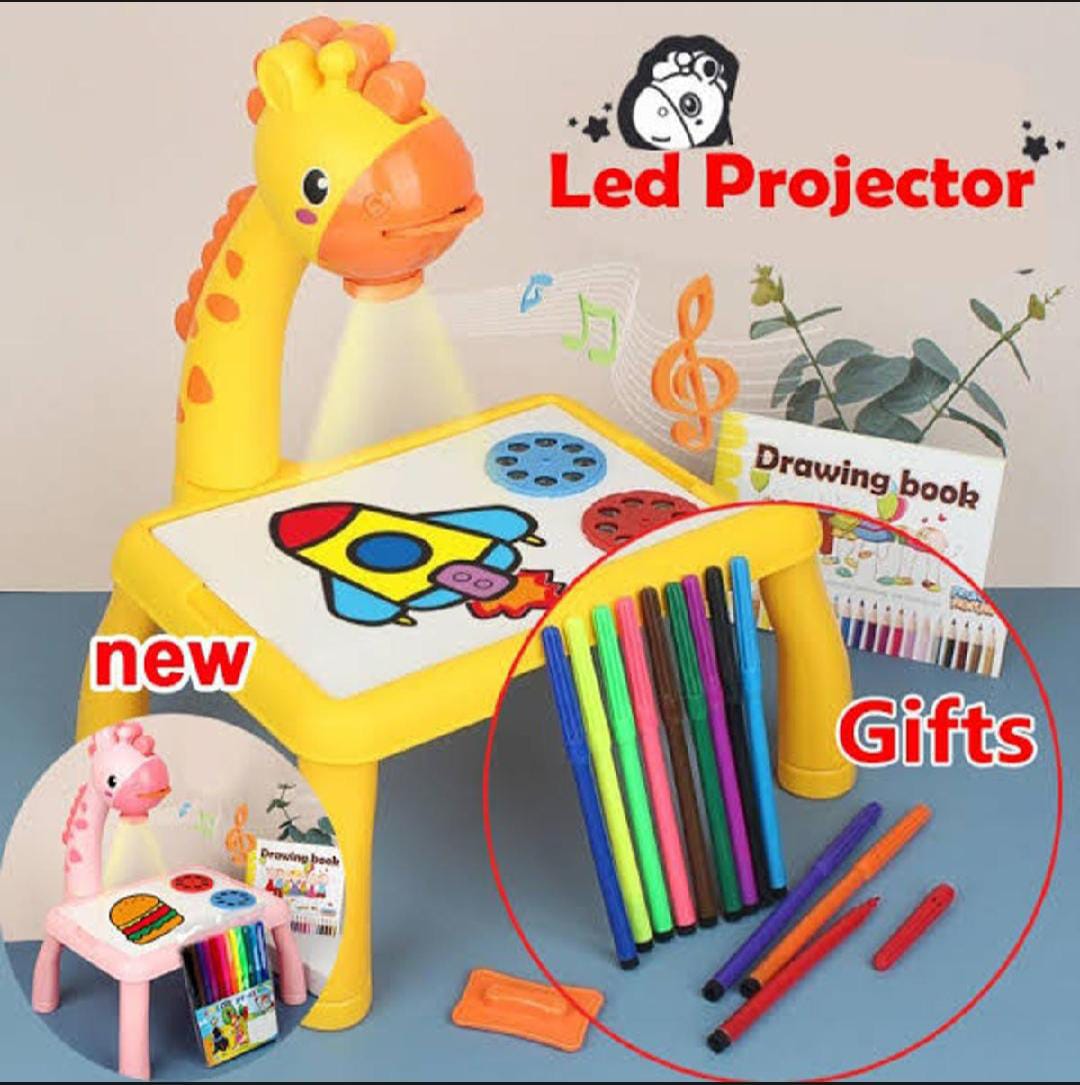 Children Project Drawing Board LED Projector Drawing Kids Table